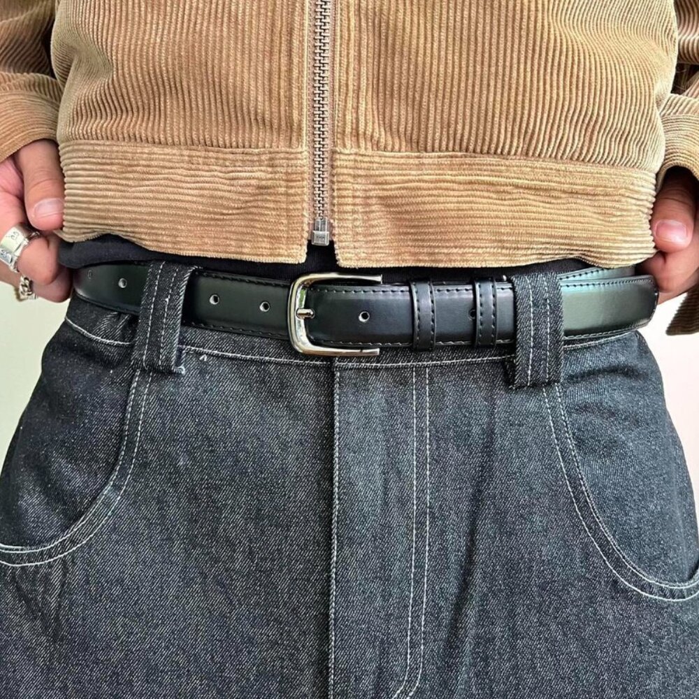 vintage black american western simple design belt